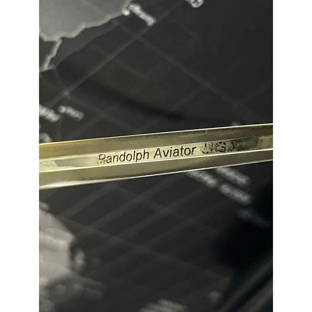 Vintage RANDOLPH ENGINEERING AF 52-20 Silver Gray Aviator Pilot Sunglasses 5 1/2